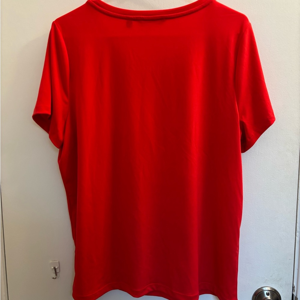 IMAN Vibrant Red Short Sleeve Top - Picture 2 of 3